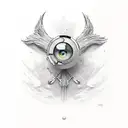 Eye with red cross tattoo design idea