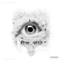 Eye with red cross tattoo design idea