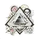 Pink Floyd the wall and dark side of the moon albums creative mix tattoo design idea