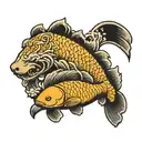 goldfish bear tattoo design idea