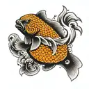 goldfish bear tattoo design idea