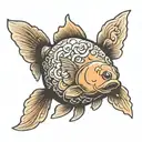 goldfish bear tattoo design idea
