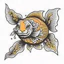 goldfish bear tattoo design idea