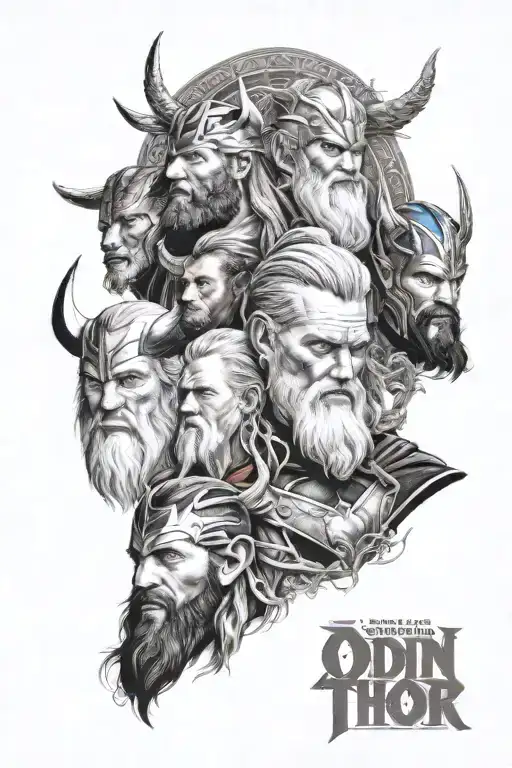 odin + thor + Loki  tattoo design idea