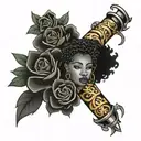 only text: 'black owned' tattoo design idea