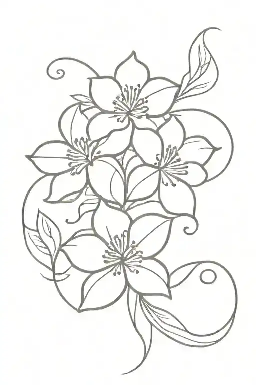birthday flowers intertwined tattoo design idea