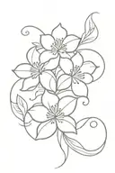 birthday flowers intertwined tattoo design idea