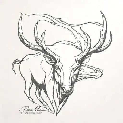porsche stag tattoo design idea
