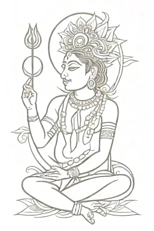 creative devotional hindhu tattoo design idea