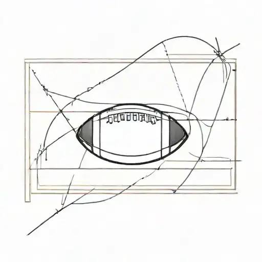 football over a horizontal line field  tattoo design idea