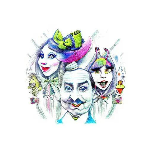 we're all mad here Alice and wonderland tattoo design idea