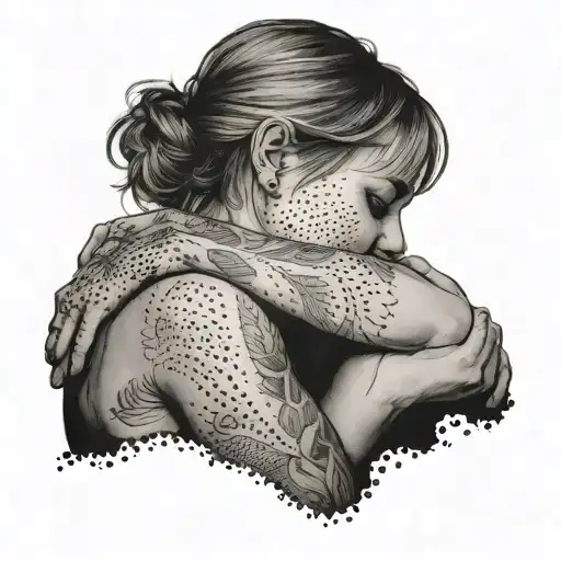 me hugging my shadow   tattoo design idea