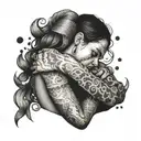me hugging my shadow   tattoo design idea