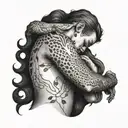 me hugging my shadow   tattoo design idea