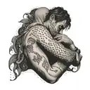 me hugging my shadow   tattoo design idea