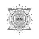 aztec mayans electronic tattoo design idea
