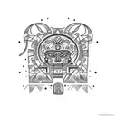 aztec mayans electronic tattoo design idea