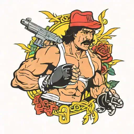 rocky balboa and guns n roses tattoo design idea