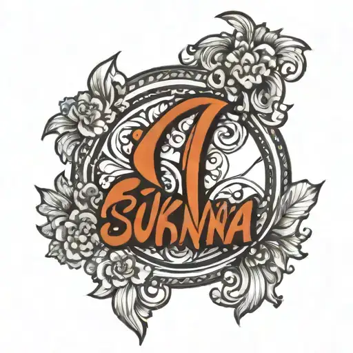 Sukanya name in mirror and reverse with only readable by me  tattoo design idea