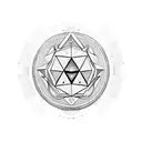 crypto currency, crescent and star, first coin in history, seal of solomon and letter B tattoo design idea