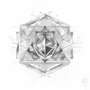 crypto currency, crescent and star, first coin in history, seal of solomon and letter B tattoo design idea