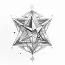 crypto currency, crescent and star, first coin in history, seal of solomon and letter B tattoo design idea