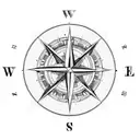 A compass surrounded by intricate travel landmarks tattoo design idea