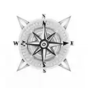 A compass surrounded by intricate travel landmarks tattoo design idea
