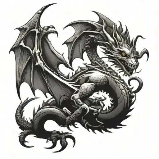 metal dragon tattoo design idea