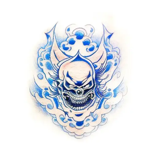 blue shinigami tattoo design idea