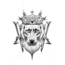 Dotwork tattoo of Zeus holding a lightning bolt tattoo design idea