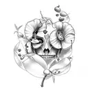 blueberries and sweetpeas  tattoo design idea