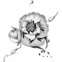 blueberries and sweetpeas  tattoo design idea