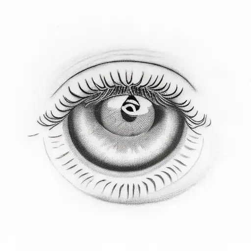 An eye whose pupil is a soccer ball tattoo design idea