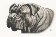 cane corso on a mountain tattoo design idea