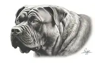 cane corso on a mountain tattoo design idea