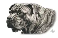 cane corso on a mountain tattoo design idea
