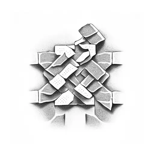 brick wall with ivy tattoo design idea