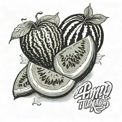 watermelons and the name Amy included tattoo design idea