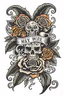 may we be happy without hope tattoo design idea
