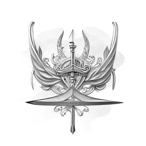 laurel wreath on a sword tattoo design idea