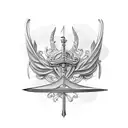 laurel wreath on a sword tattoo design idea