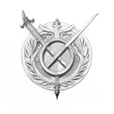 laurel wreath on a sword tattoo design idea