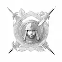 laurel wreath on a sword tattoo design idea