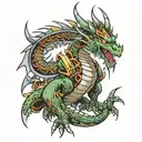 mechanical dragon warrior tattoo design idea