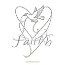 word faith and a heart and a dove tattoo design idea