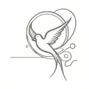 word faith and a heart and a dove tattoo design idea