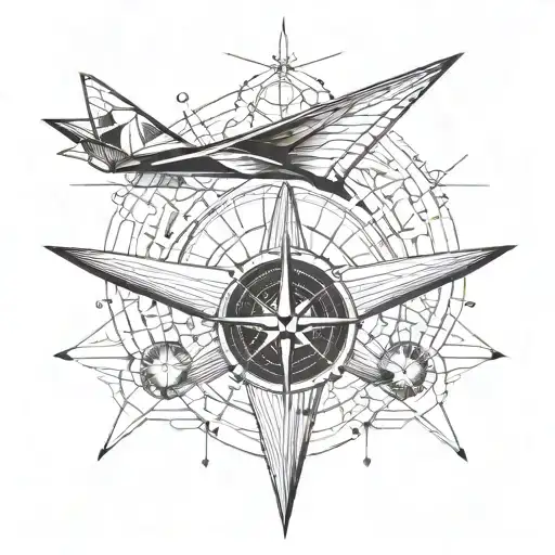 tattoo travel paper airplane compass tattoo design idea