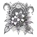 libra constellation, witchy asethetic, lavender flower tattoo design idea