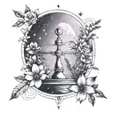 libra constellation, witchy asethetic, lavender flower tattoo design idea